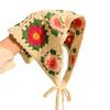 Headscarf French Retro Style Embroidery Flower Pattern Headband Hollow Design Breathable Elastic Hair Accessory