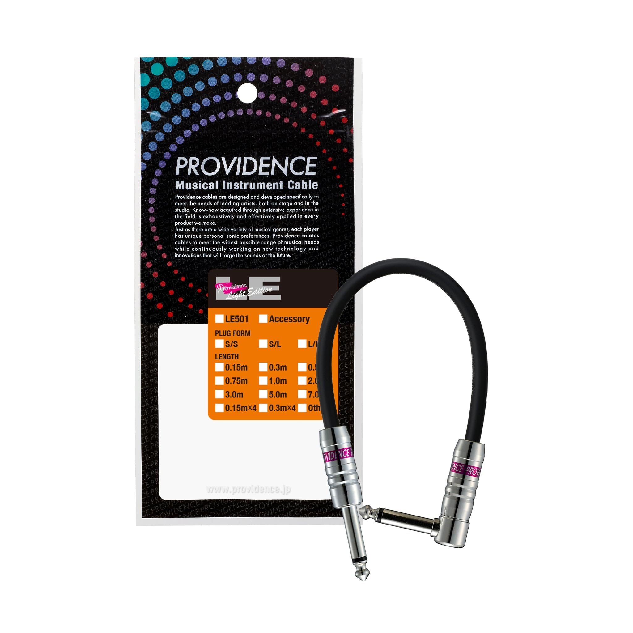 

Providence LE501 Patch Cable, 75cm, SL Plug (StraightL-Shaped), Black