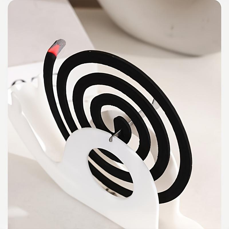 [Portable Mosquito Coil Holder] Portable 1pc Snail-Shaped Mosquito Coil Holder | Durable Plastic Incense Burner with Ash Tray, Large-Capacity
