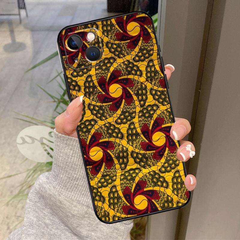 African Style Fabric Print Case For iPhone 17 Air 16 15 14 13 11 12 Pro Max Plus 12 13 Mini 16e 17 Pro Max Back Cover