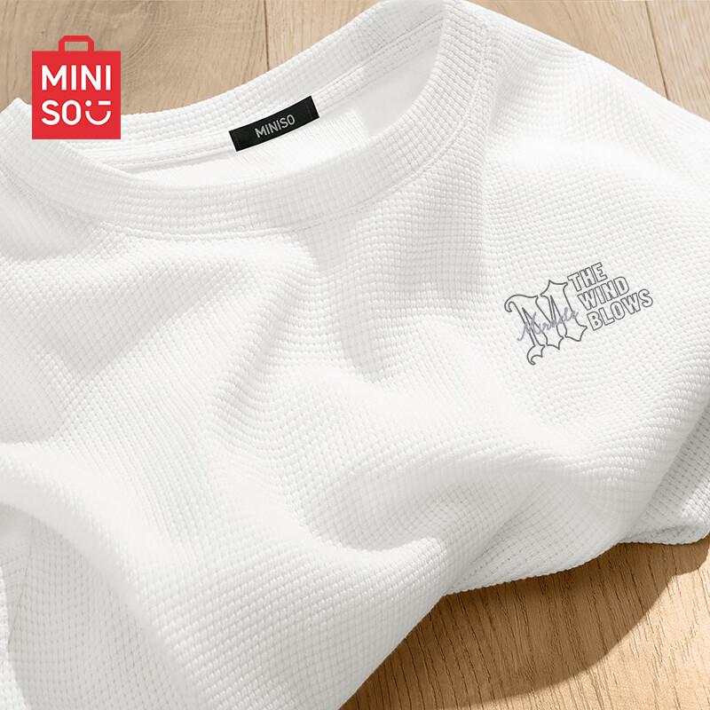 MINISO Men's Waffle Knit Long-Sleeve T-Shirt