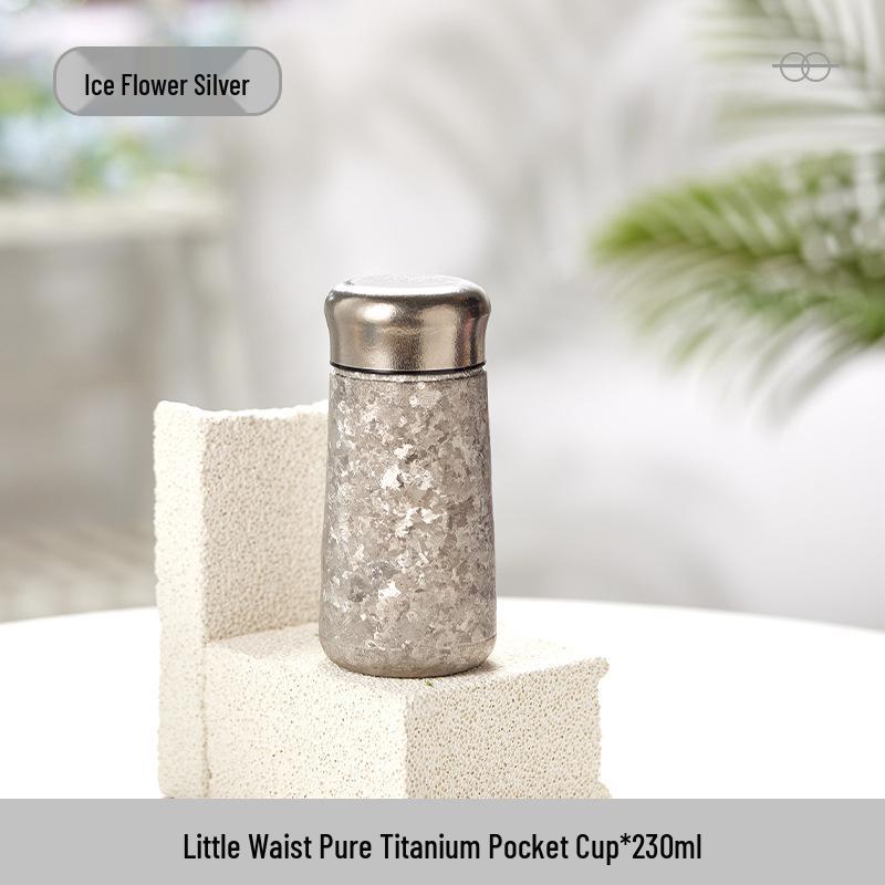 Pure Titanium Slim Waist Insulated Tumbler - Compact Tea & Water Separation Cup