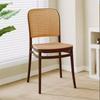 Stylish Rattan-Look Casual Dining Chair – Comfortable Patio or Plastic Chair with Woven Backrest