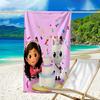 proof beach towel with a Gabby's Dollhouse2 pattern - soft,absorbent,quick-drying,machine washable - perfect for swimming,camping,bathing