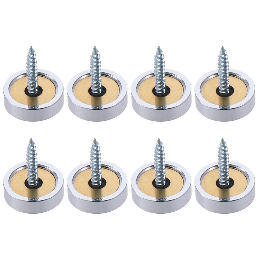 8Pcs Decorative Screws 16mm/18mm/20mm/22mm/25mm Mirror Screws Polished Silver Tone Decorative Cap Stainless Steel Cover Nail