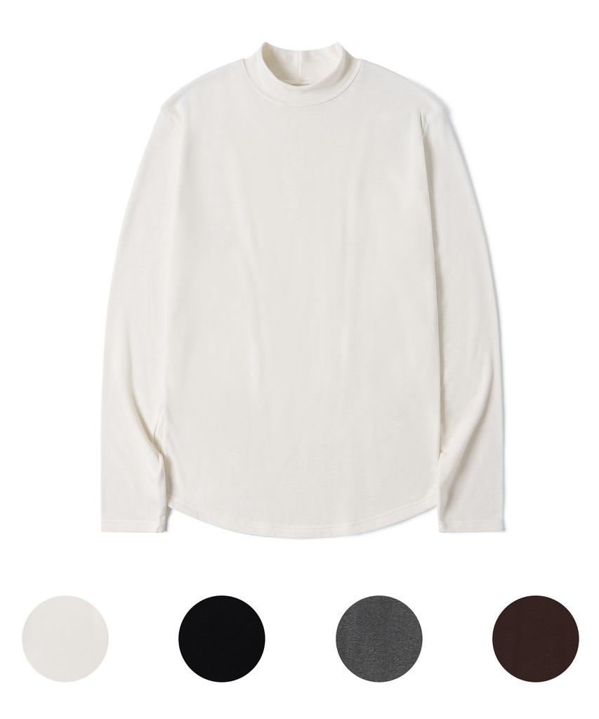Nodeun Fleece-Lined Body Fit Mock Neck Half Turtleneck Knit - 4 Colors