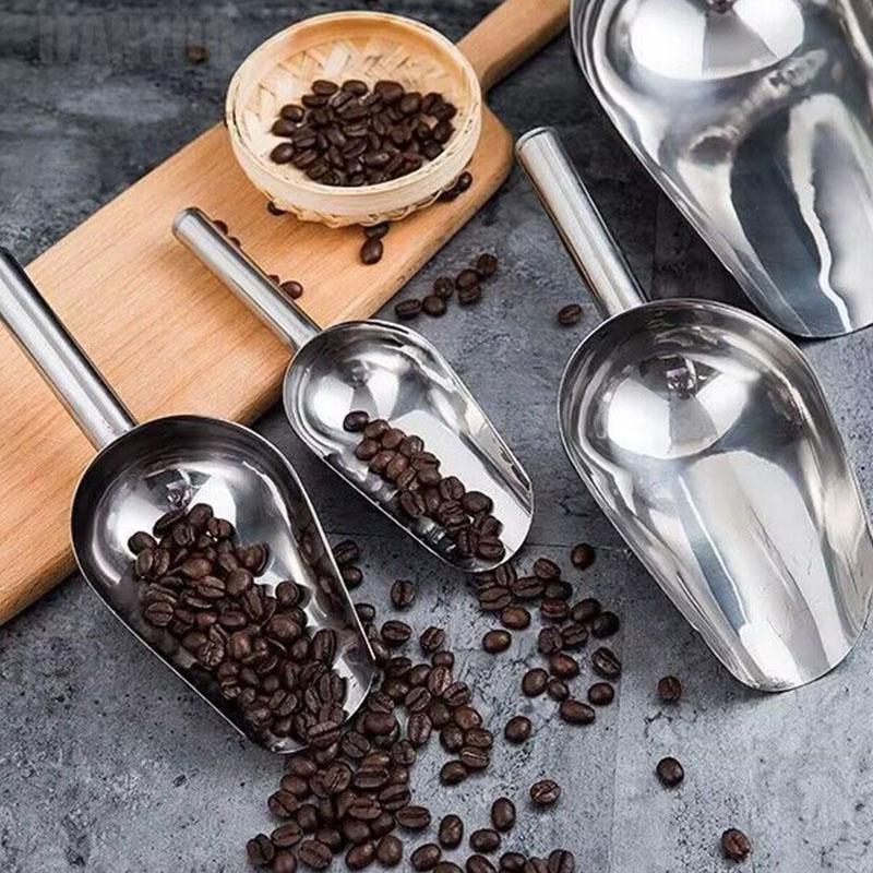 Stainless Steel Shovel Metal Multifunctional Ice Shovel Food Measuring Spoon Coffee Bean Flour Shovel Home Kitchen Accessories