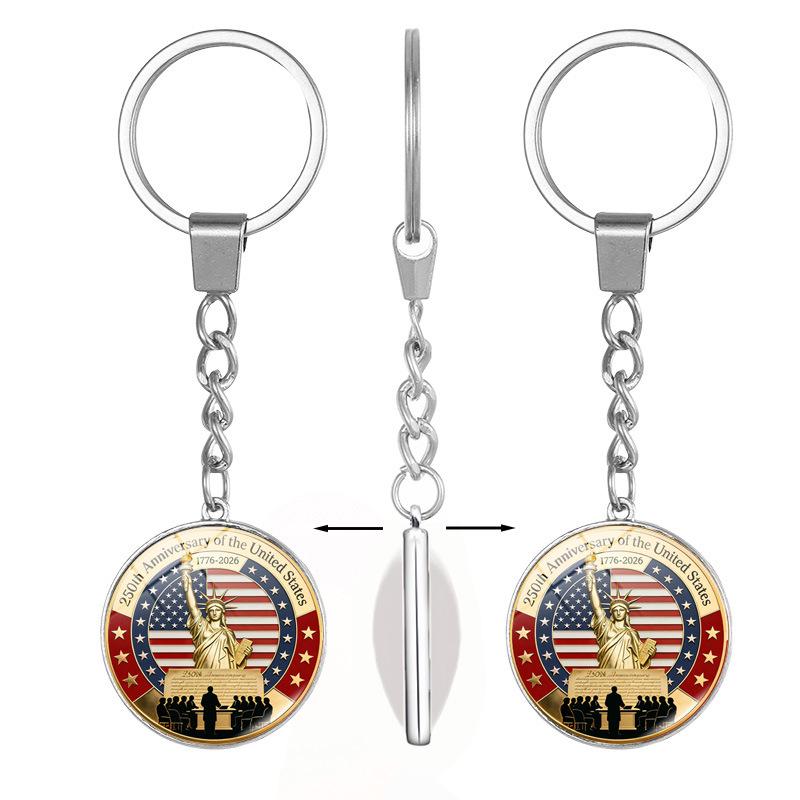250th US Independence Day Rotating Alloy Keychain Gift