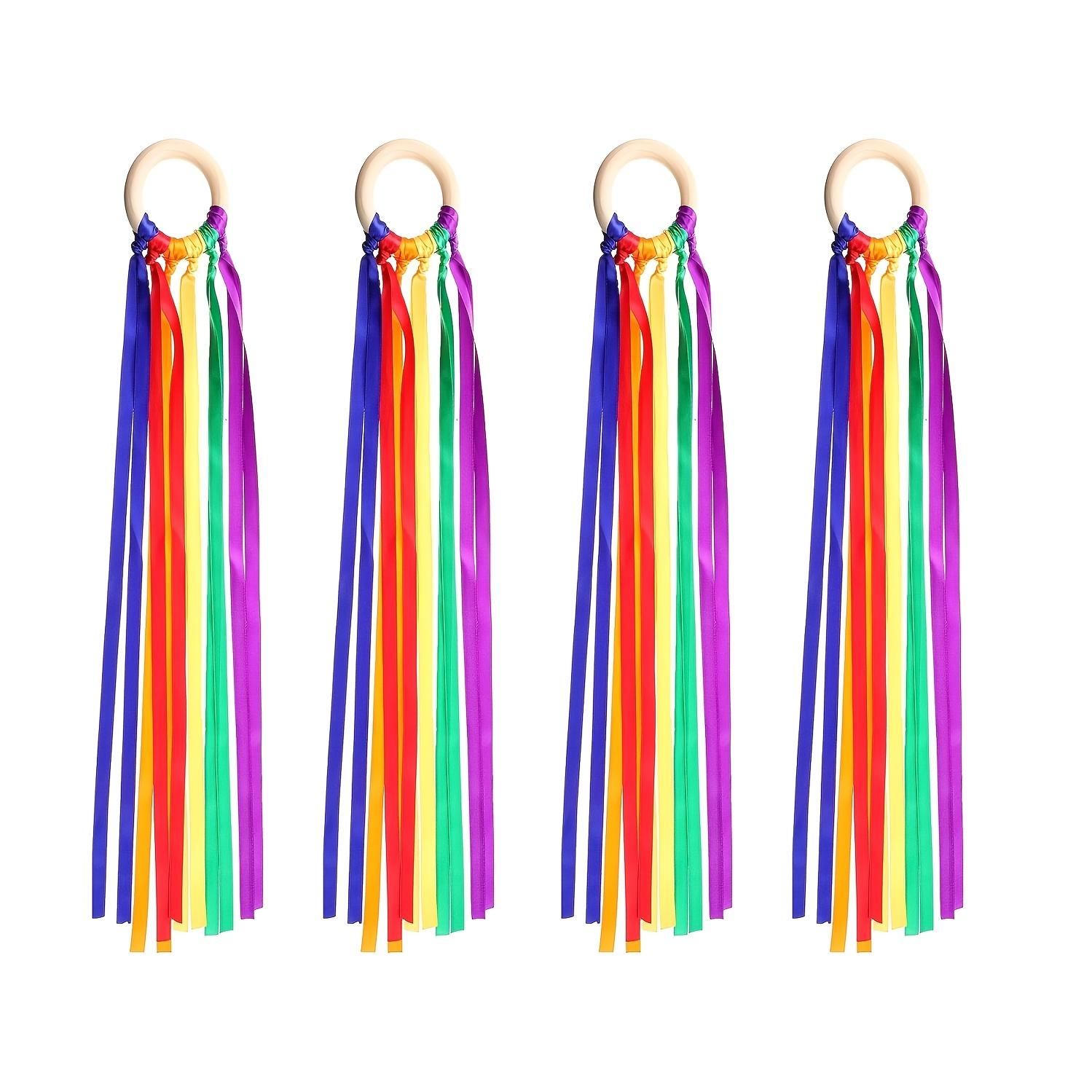 4 шт. Разноцветная многоцветная гирлянда из лент - Прочная всепогодная ткань, Декор для вечеринок, Подходит для дней рождения, свадеб, Пасхи, Дня святого Валентина 4pcs