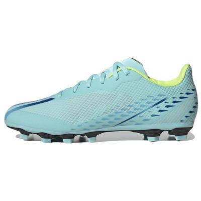 X Speedportal .4 Bico Redondo Cadarço FG (Borracha Pino Longo) Chuteiras de Futebol Unissex Antiderrapantes Duráveis Leves Azul GW8492