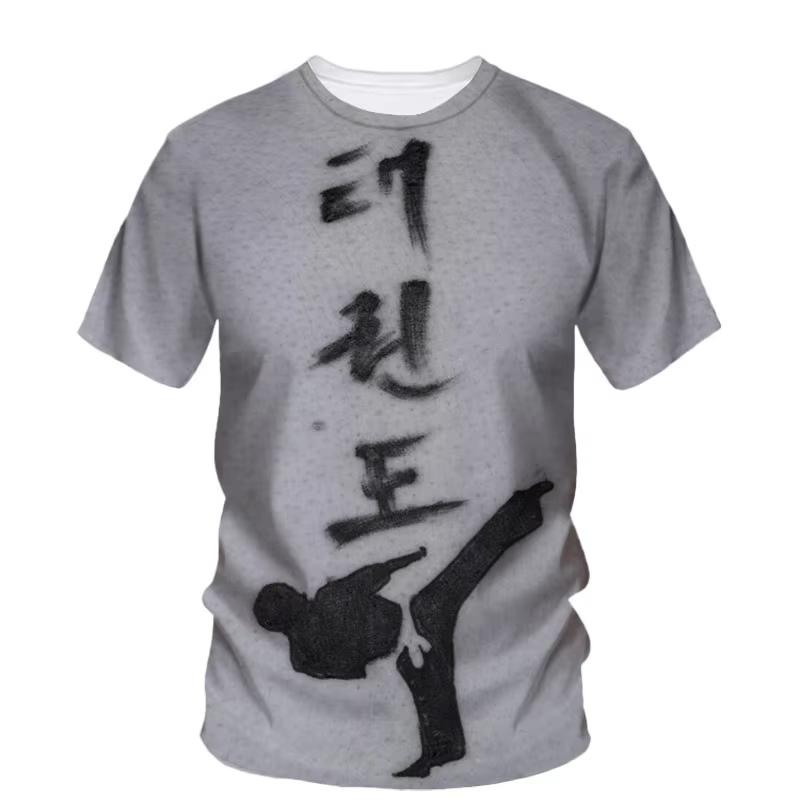 MDHAO T-shirt 1 T Shirt for Man 3D Taekwondo Karate Boxing Printing T Shirt Martial Art Wushu Graphic Tee Kid Cool Hip Hop Clothing Tops Tees 6XL