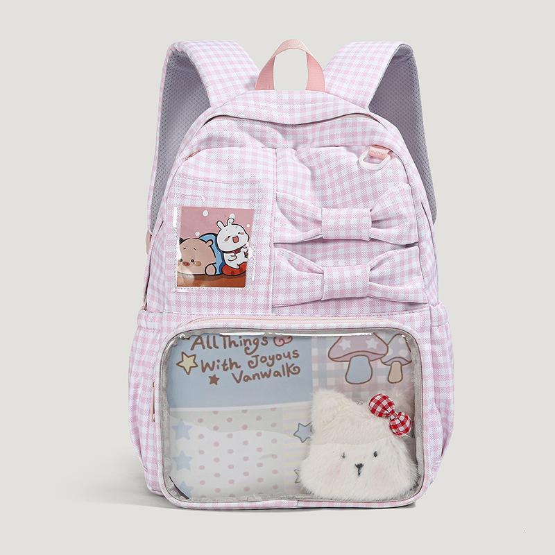 Schoolbagins Wind Large Capacity Junior High School Student School Bag Female Korean Edition Girl Transparent Backpack Personalized Versatile Campus