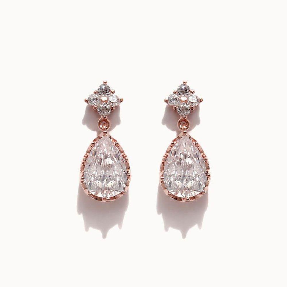 Jlauren 1M0958 Signity Cubic Rose Gold Silver Earrings [30451438]