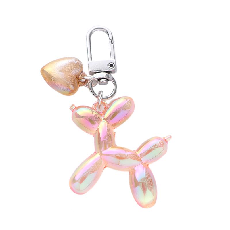 Adorable Balloon Dog Pendant Earphone Case with Heart Keychain - Fashionable and Versatile Accessory