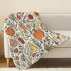 Cute Fruits & Floral Print Flannel Blanket Skin-Friendly Soft Warm Plush Throw, Decorative for Home, Dorm, Festive (Xmas/Halloween) Use