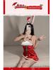 Velvet Bow Cutout Lingerie Set: Plush Patchwork Christmas Uniform for Women