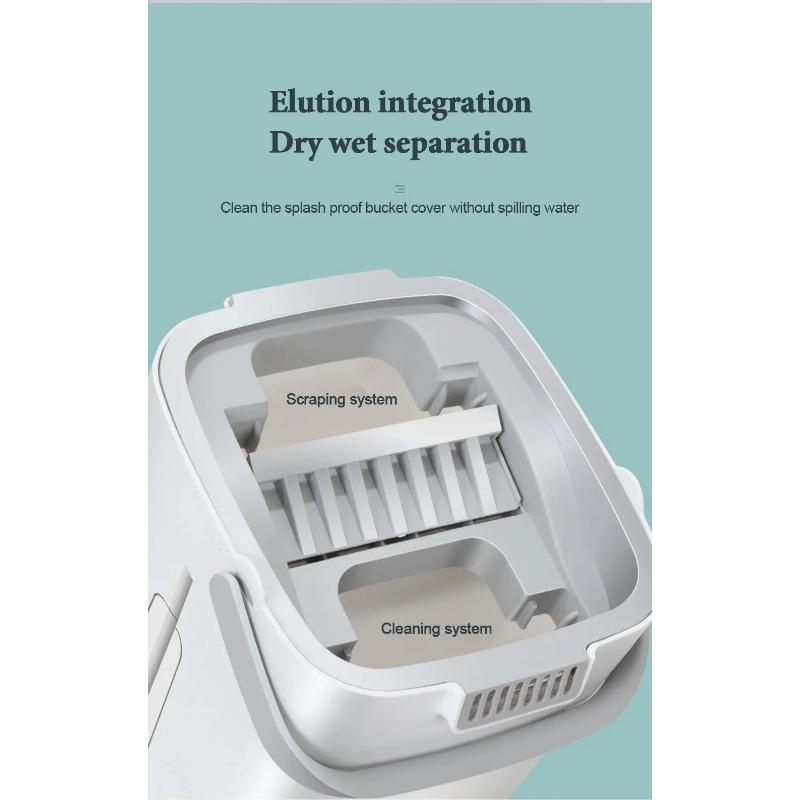 Mops with Bucket Thickened Mop Clear Water Separation Lazy No Hand-Washing Squeeze Automatic Dewatering Broom Floor Cleaning Mop