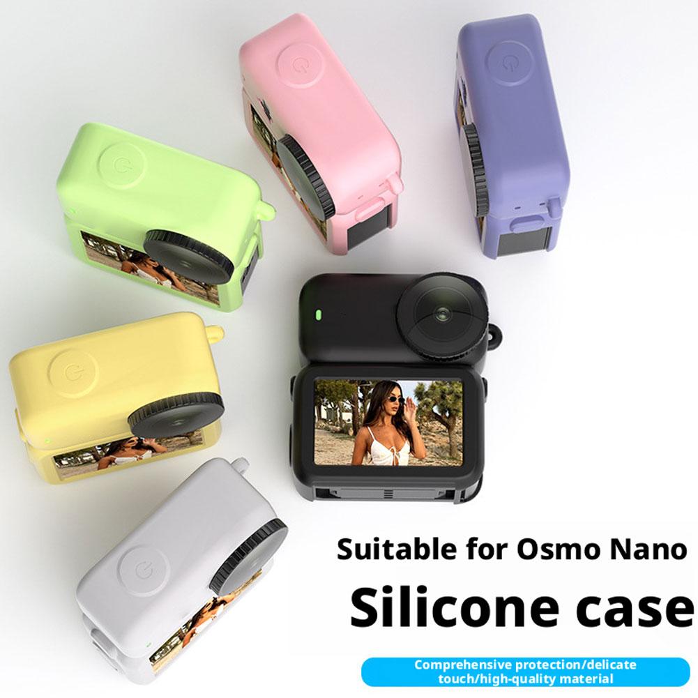 For DJI Osmo Nano Silicone Case Full Coverage Shockproof Anti-Scratch Protective Cover Camera Shell With Lanyard Accessory