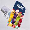 1pc Teletubbies3 Beach Towel with Custom Name, Beach/Swimming/Bath/Picnic/Camping Towel, Suitable for Seaside Beaches