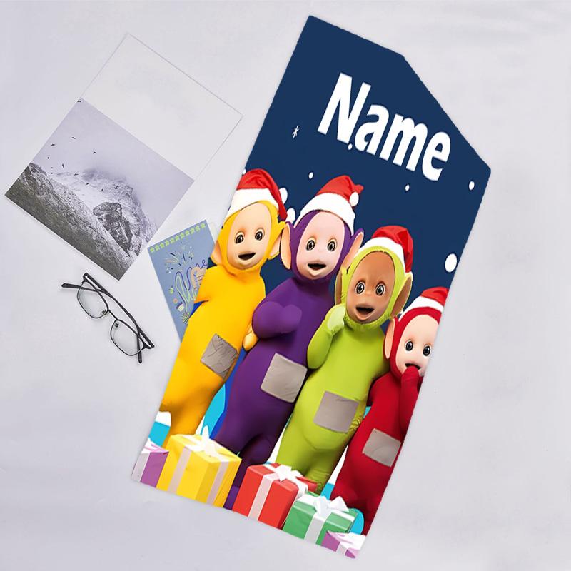 1pc Teletubbies3 Beach Towel with Custom Name, Beach/Swimming/Bath/Picnic/Camping Towel, Suitable for Seaside Beaches