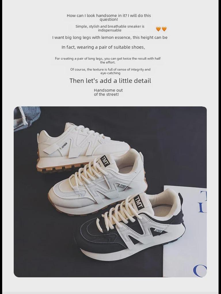 Women's Forrest Gump 2024 Korean-Style Height-Boosting Running Shoes, Size FD-6682