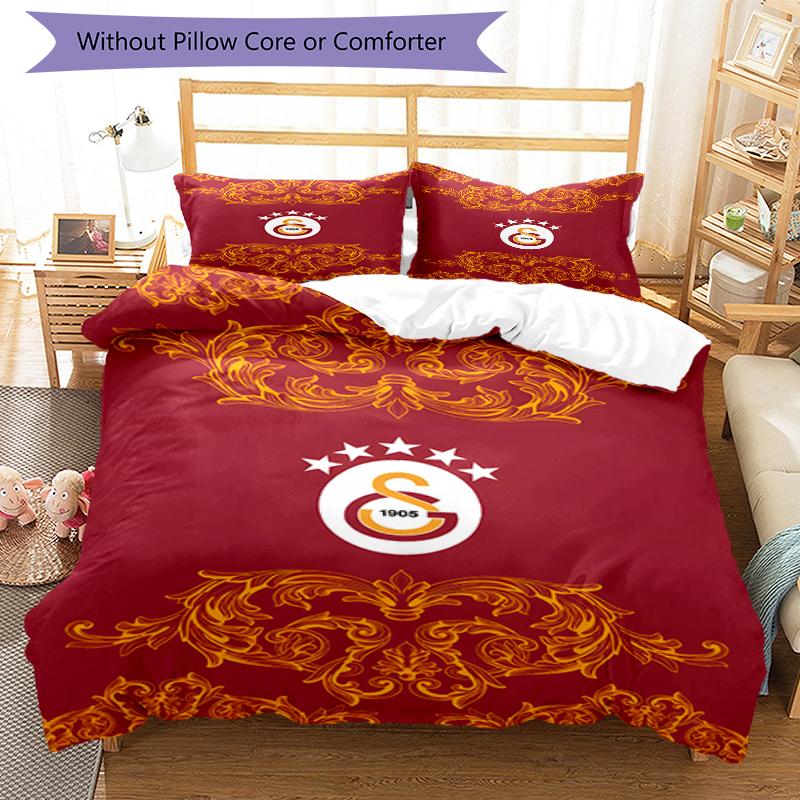 3pcs Football Team (2) Design Cover Set - HD Printed Bedding with 1 Cover and 2 Pillowcases - Perfect for Home and Dorm Decor