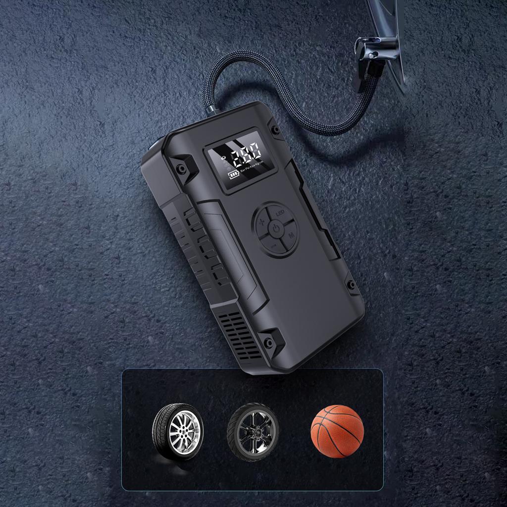 Portable Digital Tire Inflator Pump High Efficiency Tire Fast Inflation Easy Storage for Car Starting Device Maintenance