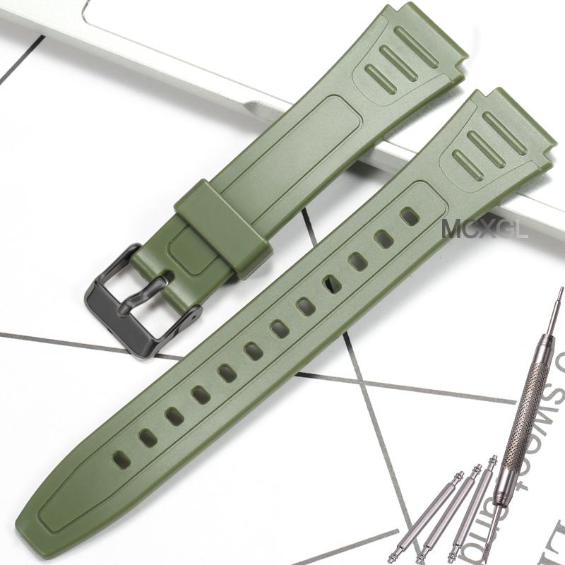 Watch Band For Casio W800H W-800H W-217H Strap Sport Resin Bracelet 18mm Wristband