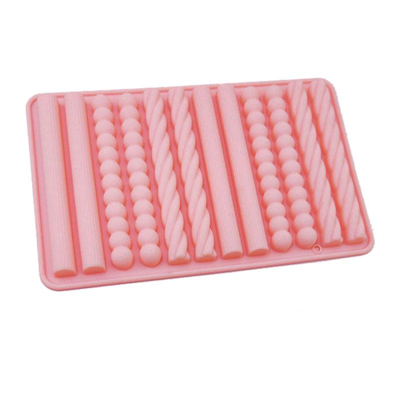 Stampo in Silicone per Caramelle Gommose a Corda Bastoncino Lungo Perle Tavoletta di Cioccolato Biscotti Stampo per Cubetti di Ghiaccio Caramelle a Forma di Pastello Strumenti da Cucina per Pasticceria