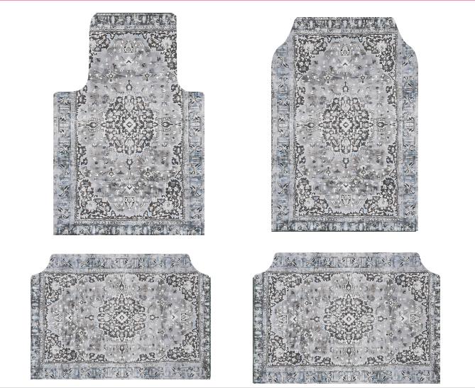 Set of Bohemian Style Floor Mat Universal Size Car Foot Mat American Retro Rugs for Bedroom Home Anti-slip Soft Rug