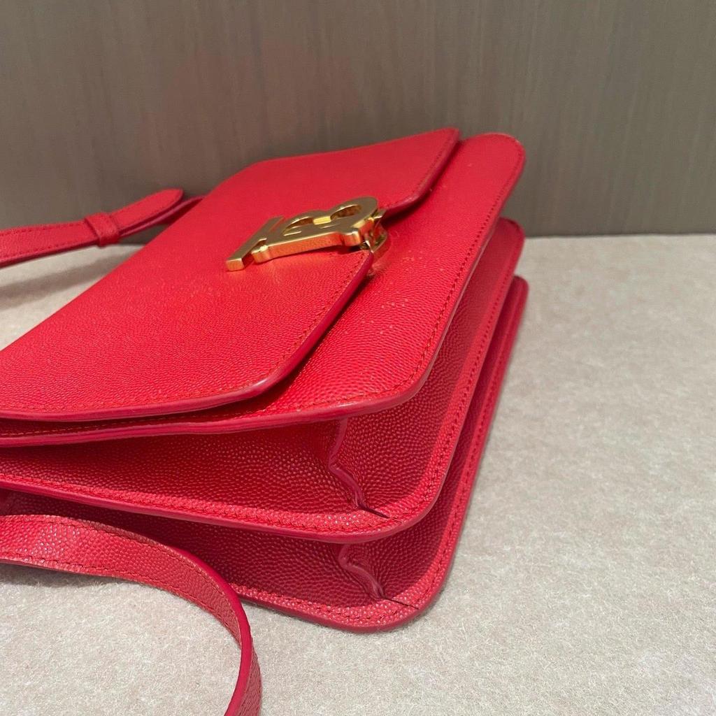 [Pre-Owned] Tb Mini Red Leather Shoulder Bag With Gold Hardware - Good #MZU1M8