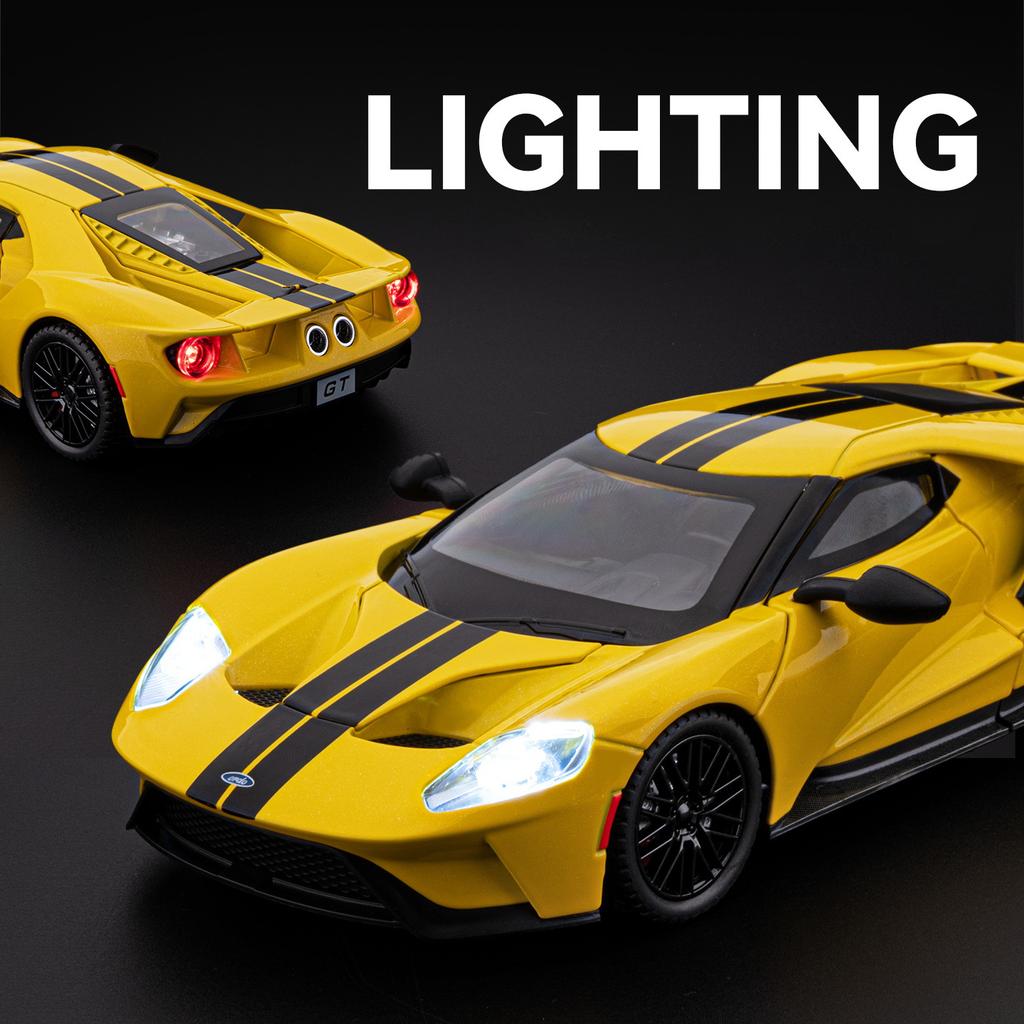 1/24 Ford GT Supercar Alloy Model Car Toy Diecasts Metal Casting Sound and Light Car Toys for Children Vehicle