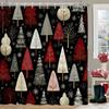 Merry Christmas Shower Curtain, Bathroom Decor Christmas snowflake Shower Curtain, home decoration Christmas Curtain with Hooks