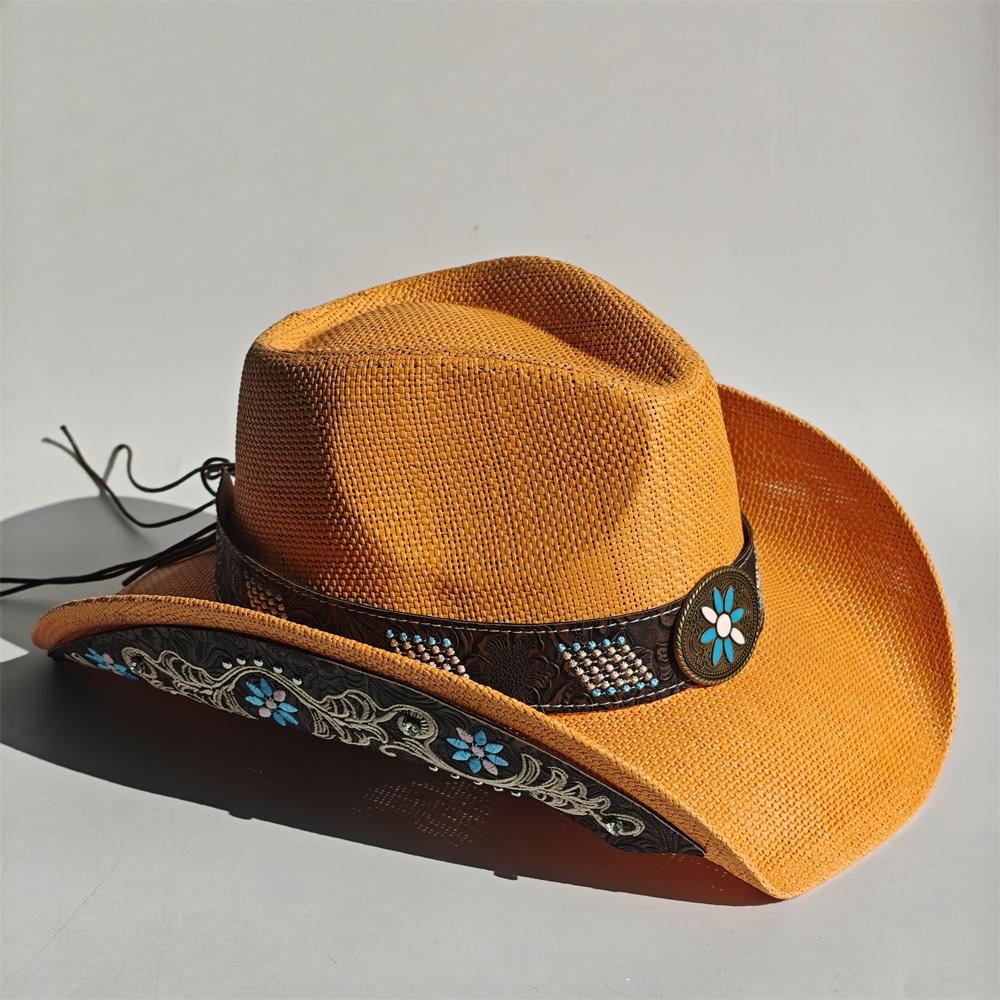 New Embroidery Accessories Straw Cowboy Hat For Women And Men – Western Sun Hat For Country Concert Rodeo And Cowgirl Outfit