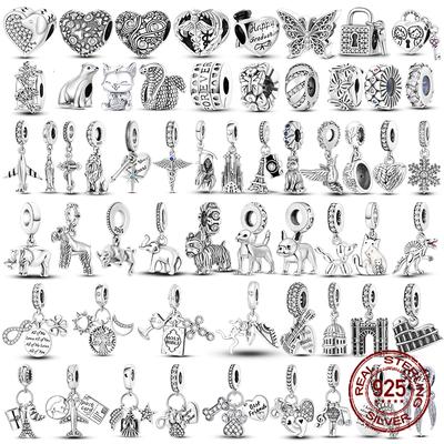 Abalorios con Zirconia Incrustada Color Cobre Corazón de Amor Serpiente Colgante Ajuste para Pulseras Originales Amuletos Colgante Joyería