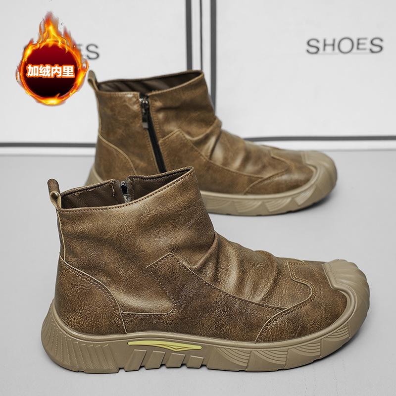 Men's shoes winter 2025 new waterproof, non-slip and wear-resistant tooling shoes trendy versatile shoes men's casual labor insurance shoes
