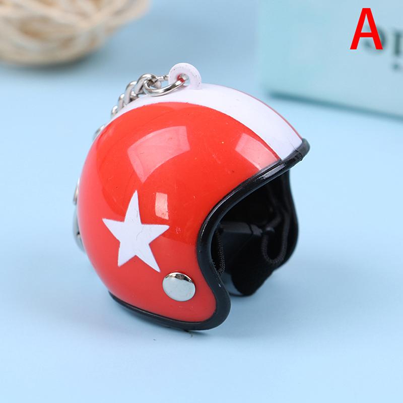 Motorcycle Helmets Key Chain Women Men Cute Safety Helmet Car Keychain Bags
