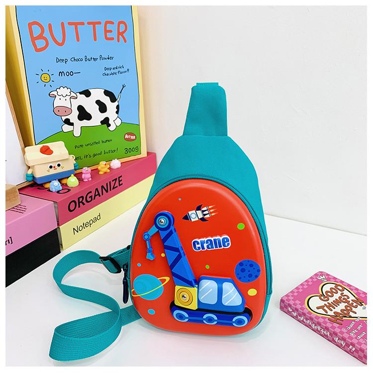 Construction Vehicle Printed Childrens Shoulder Bag Cartoon Crane Bag Crossbody