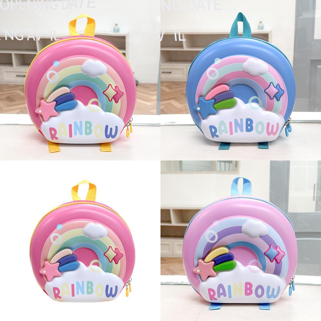 Kids Cartoon Donut Shell Backpack With Cartoon Rainbow Design For School Kids