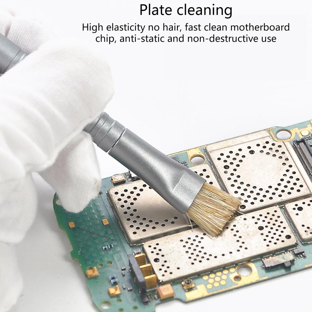 4Pcs Antistatic Brush Replacement Heads for Phone Motherboard IC Glues Removal PCB Cleaning Tools with Wire and Bristles