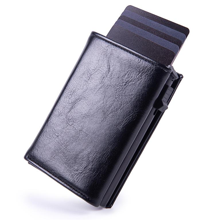 Men's RFID Aluminum Pop-Up Card Holder Wallet with Multi-Card Slots