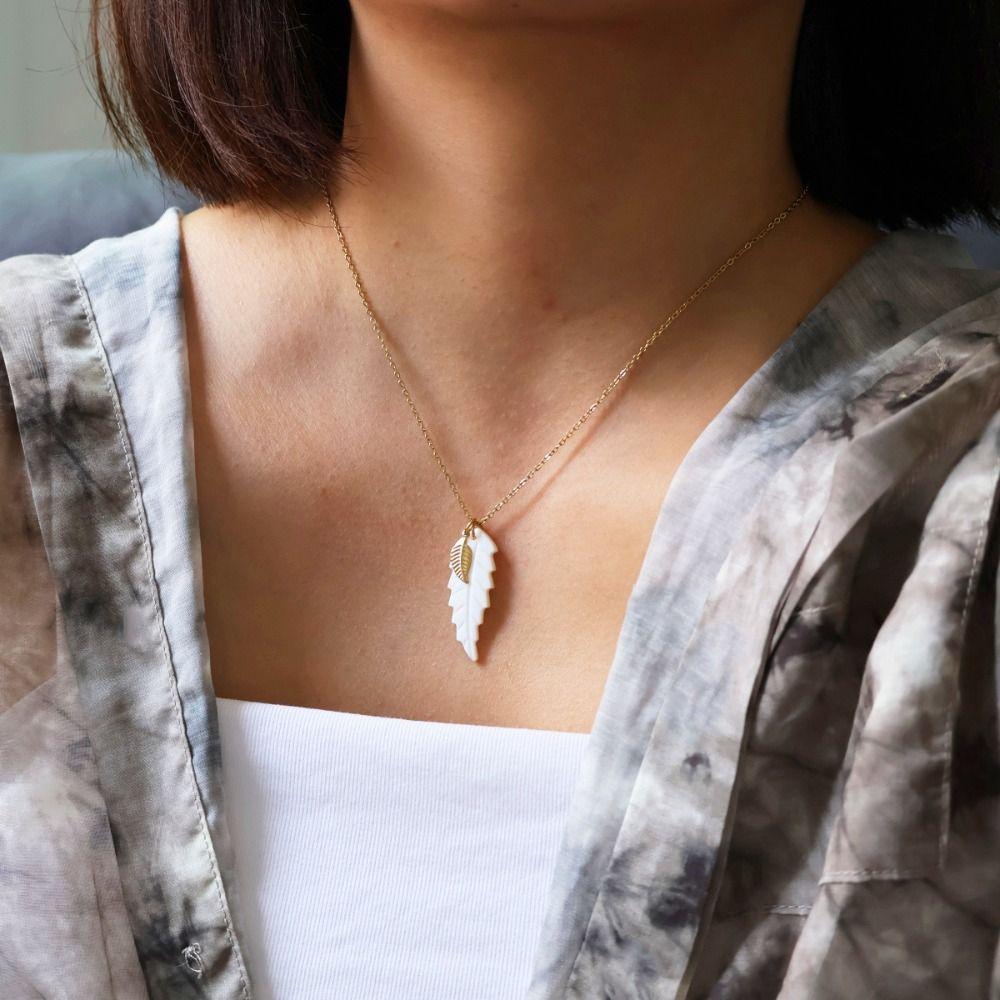 Handmade Hollowed Out Leaf Necklace Sweet Charm Gold Plated Leaves Necklace  Jewelry Accessories