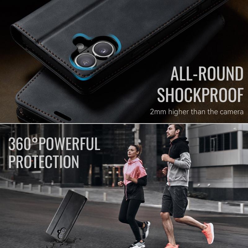 CaseMe Flip Leather Purse Holder Phone Case For iPhone 17 Pro Max Air 17E 16 15 Plus 14 13 12 11 X XS XR SE 2022 8 7 Shockproof Wallet Card Slot Cover