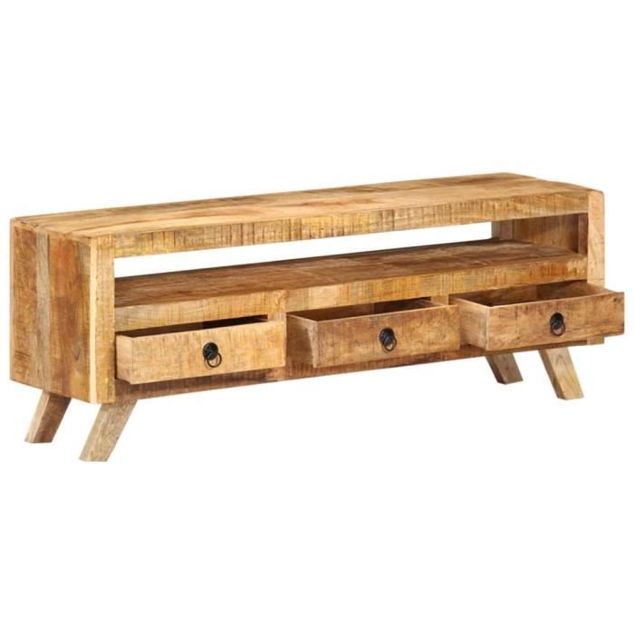 VidaXL Meuble TV 110 x 30 x 40 cm Bois massif de manguier