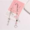 Phone Charm Pink Silve Bow Heart Star Keychain Pendant Key Chain Bag Phone Chain Cute Accessory for Girls Women Jewelry