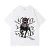 Short Sleeve T-Shirt Men'S And Women'S Summer Doberman Direct Injection Printing Loose Retro Half Sleeve Bottom Shirt Thin