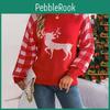 Long Winter Autumn Vintage Loose Sleeve Top Print Cardigan Knitwear Oneck Christmas Sweater