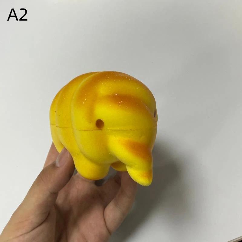 1Pcs Slow Rebound Realistic Cartoon Elephant Bread Squeeze Toy Soft Stress Relief Fidget Toy for Teens Adults Office Relaxing Kids Birthday Gift