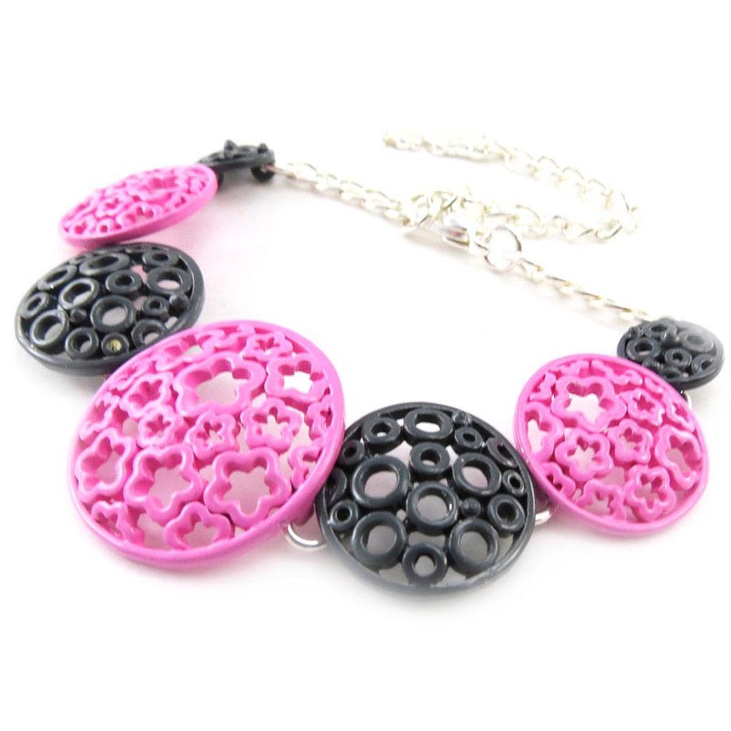 NOA [J3180] - Bracelet Créateur 'Flora' gris rose