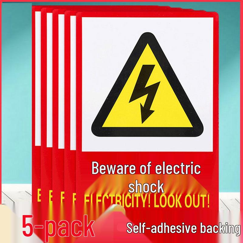 No Smoking or Open Flames Warning Sign - Electric Shock Caution for Construction Sites